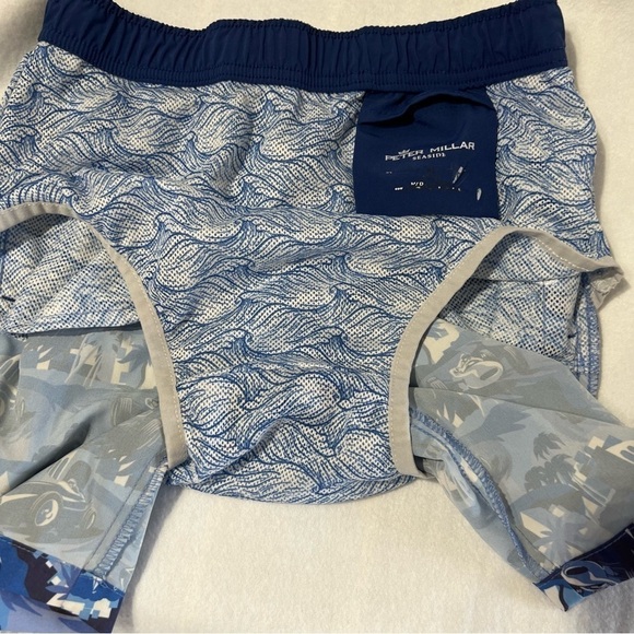 Peter Millar Boys Atlantic Blue Monaco Madness Swim Trunks in size XL (12-14) - Picture 8 of 14